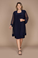 R&M Richards 8271W Short Mother Of Bride Plus Size Dress
