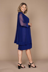R&M Richards 8271W Short Mother Of Bride Plus Size Dress
