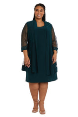 R&M Richards 8271W Short Mother Of Bride Plus Size Dress