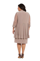 R&M Richards 8271W Short Mother Of Bride Plus Size Dress