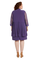 R&M Richards 8271W Short Mother Of Bride Plus Size Dress