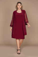 R&M Richards 8271W Short Mother Of Bride Plus Size Dress