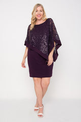 R&M Richards 8749W Short Plus Size Mother Of The Bride Dress