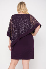 R&M Richards 8749W Short Plus Size Mother Of The Bride Dress