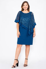 R&M Richards 8749W Short Plus Size Mother Of The Bride Dress
