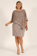R&M Richards 8749W Short Plus Size Mother Of The Bride Dress