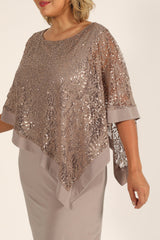 R&M Richards 8749W Short Plus Size Mother Of The Bride Dress