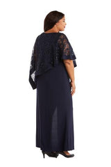 R&M Richards 8899W Long Plus Size Mother Of The Bride Formal Dress