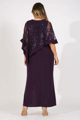 R&M Richards 8899W Long Plus Size Mother Of The Bride Formal Dress