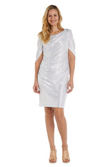 R&M Richards 7441 Draped Sleeve Short Dress