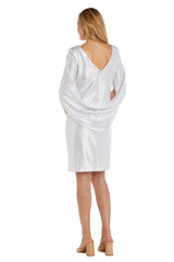 R&M Richards 7441 Draped Sleeve Short Dress