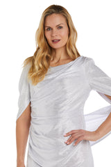 R&M Richards 7441 Draped Sleeve Short Dress