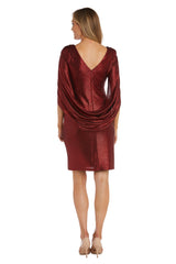 R&M Richards 7441 Draped Sleeve Short Dress
