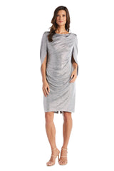 R&M Richards 7441 Draped Sleeve Short Dress