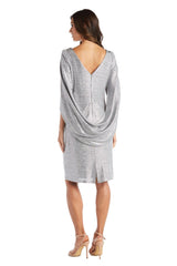 R&M Richards 7441 Draped Sleeve Short Dress