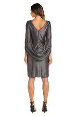 R&M Richards 7441 Draped Sleeve Short Dress