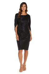 R&M Richards 7441 Draped Sleeve Short Dress