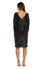 R&M Richards 7441 Draped Sleeve Short Dress