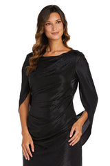 R&M Richards 7441 Draped Sleeve Short Dress