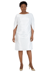 R&M Richards 7441W Draped Sleeve Short Plus Size Dress