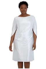 R&M Richards 7441W Draped Sleeve Short Plus Size Dress