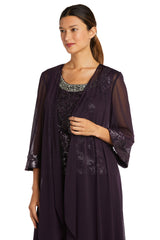R&M Richards 7676 Formal Beaded Duster Pant Suit