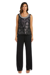 R&M Richards 7676 Formal Beaded Duster Pant Suit