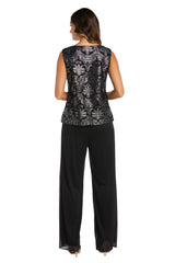 R&M Richards 7676 Formal Beaded Duster Pant Suit