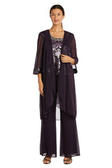 R&M Richards 7676 Formal Beaded Duster Pant Suit