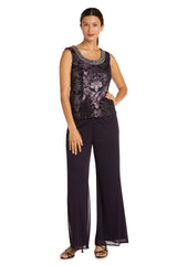 R&M Richards 7676 Formal Beaded Duster Pant Suit