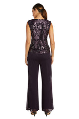 R&M Richards 7676 Formal Beaded Duster Pant Suit