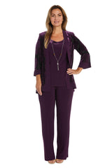 R&M Richards 9017 Formal Black Pant Suit