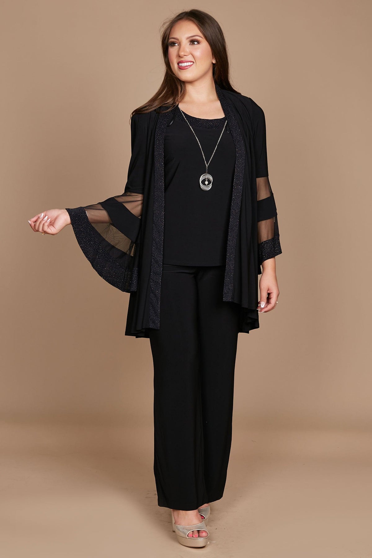 R&M Richards 7241 Formal Duster Jacket Pant Set