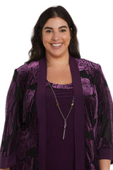 R&M Richards 9017W Formal Plus Size Black Pant Suit