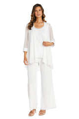 R&M Richards 2593 Long Formal Chiffon Pant Suit