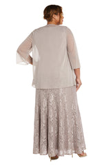 R&M Richards 2552W Long Plus Size Beaded Jacket Dress