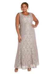 R&M Richards 2552W Long Plus Size Beaded Jacket Dress