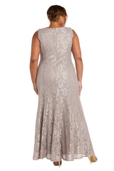 R&M Richards 2552W Long Plus Size Beaded Jacket Dress