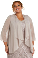 R&M Richards 2552W Long Plus Size Beaded Jacket Dress