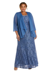 R&M Richards 2552W Long Plus Size Beaded Jacket Dress