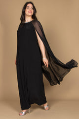 R&M Richards 2662W Long Plus Size Formal Cape Dress