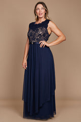 R&M Richards 9406W Long Plus Size Formal Dress