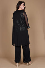 R&M Richards 7676W Plus Size Formal Duster Pant Set