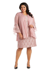 R&M Richards 2421W Short Plus Size Mother Of The Bride Dress