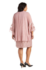R&M Richards 2421W Short Plus Size Mother Of The Bride Dress