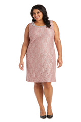 R&M Richards 2421W Short Plus Size Mother Of The Bride Dress