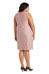 R&M Richards 2421W Short Plus Size Mother Of The Bride Dress