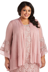 R&M Richards 2421W Short Plus Size Mother Of The Bride Dress