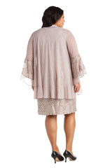 R&M Richards 2421W Short Plus Size Mother Of The Bride Dress