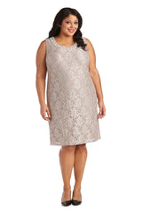 R&M Richards 2421W Short Plus Size Mother Of The Bride Dress